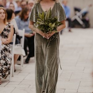 Baltic Born Meghan Velvet Wrap Maxi Dress Size XS Sage